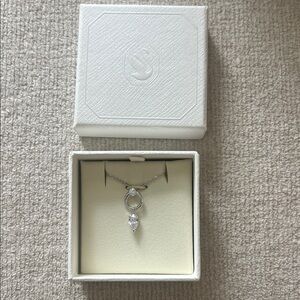 Swarovski Silver Necklace with Teardrop Crystal